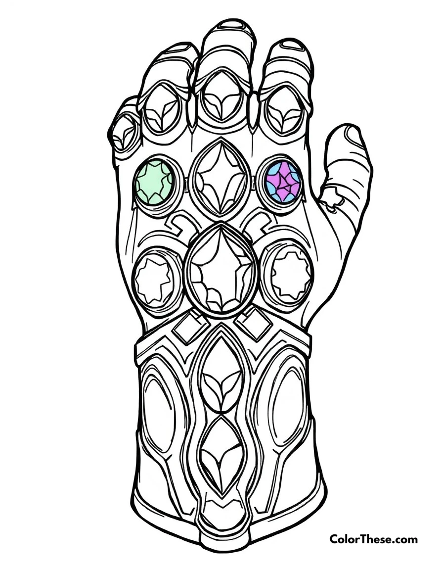 Free printable infinity gauntlet coloring page for kids and adults. The powerful Infinity Gauntlet with all six Infinity Stones.