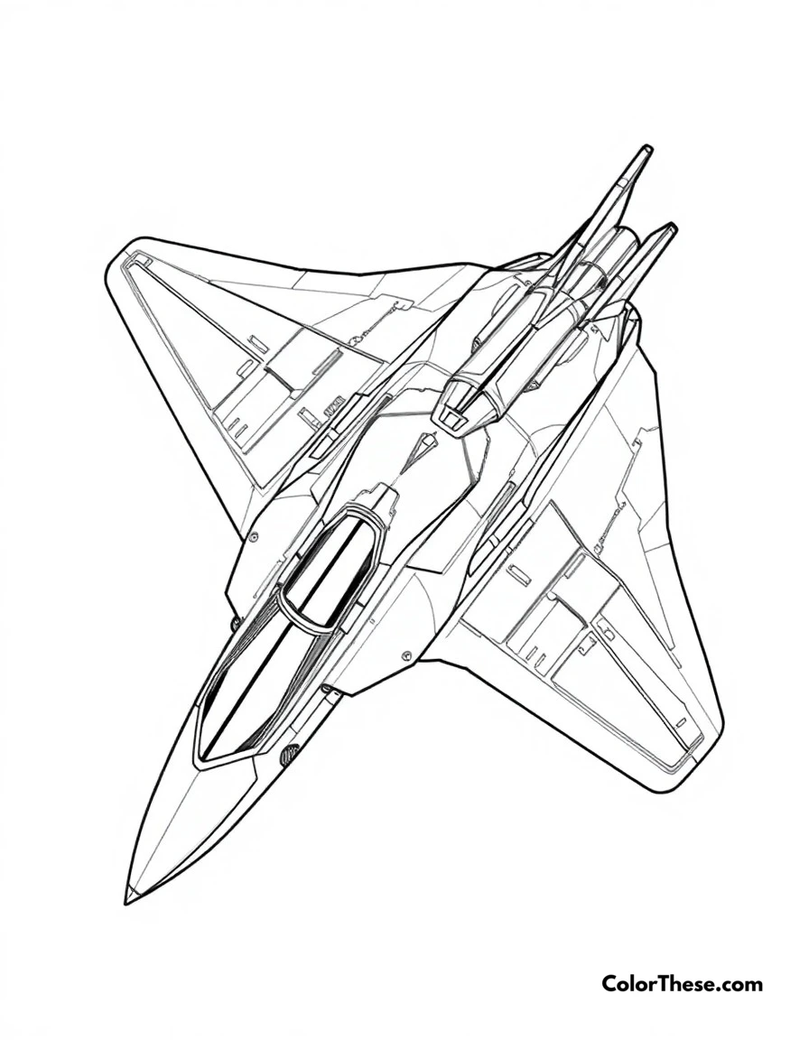 Free printable royal talon fighter coloring page for kids and adults. The sleek Royal Talon Fighter aircraft showcasing Wakandan technology.