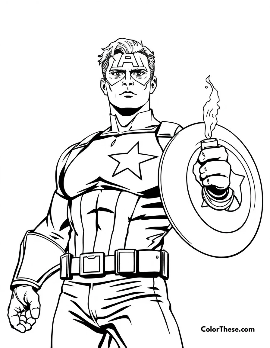 Free printable captain america first avenger coloring page for kids and adults. Steve Rogers' transformation into Captain America with the Super Soldier Serum.