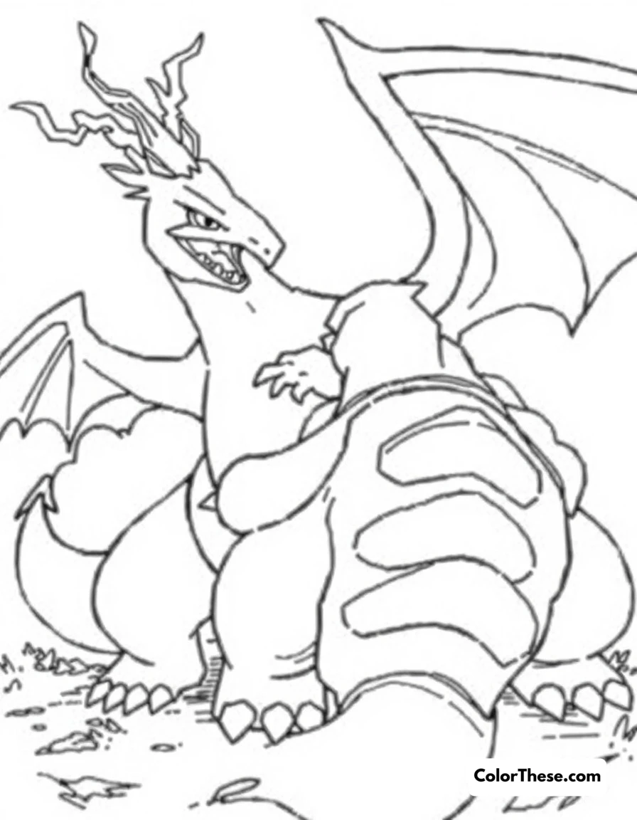 Free printable charizard vs blastoise coloring page for kids and adults. An epic battle scene between Charizard and its rival Blastoise.