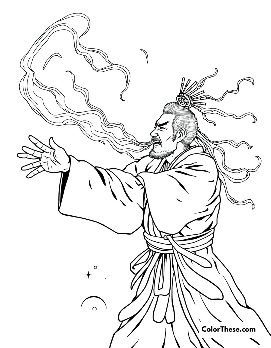 Free printable sanemi's wind breathing coloring page for kids and adults. Sanemi Shinazugawa unleashing Wind Breathing techniques.