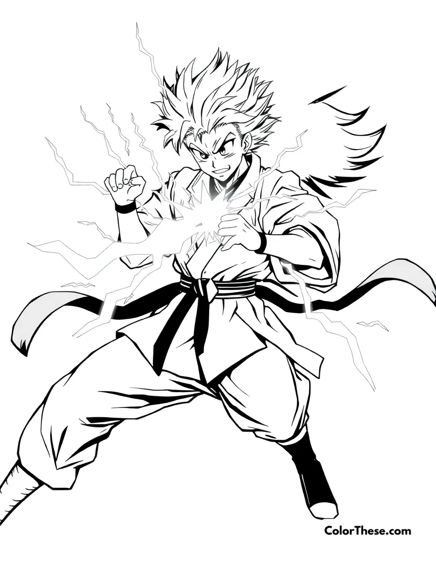 Free printable zenitsu's thunder breathing coloring page for kids and adults. Zenitsu executing his lightning-fast Thunder Breathing technique.
