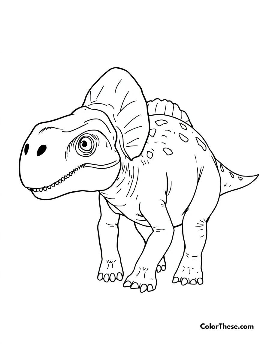 Free printable domed pachycephalosaurus coloring page for kids and adults. A Pachycephalosaurus showing its distinctive thick skull dome.