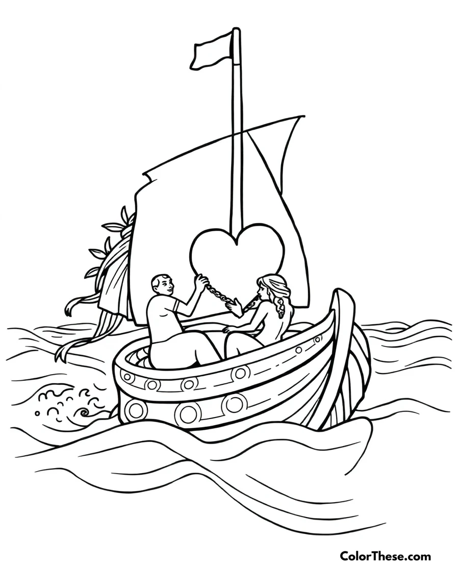Free printable moana's ocean journey coloring page for kids and adults. Moana sailing with the heart of Te Fiti.