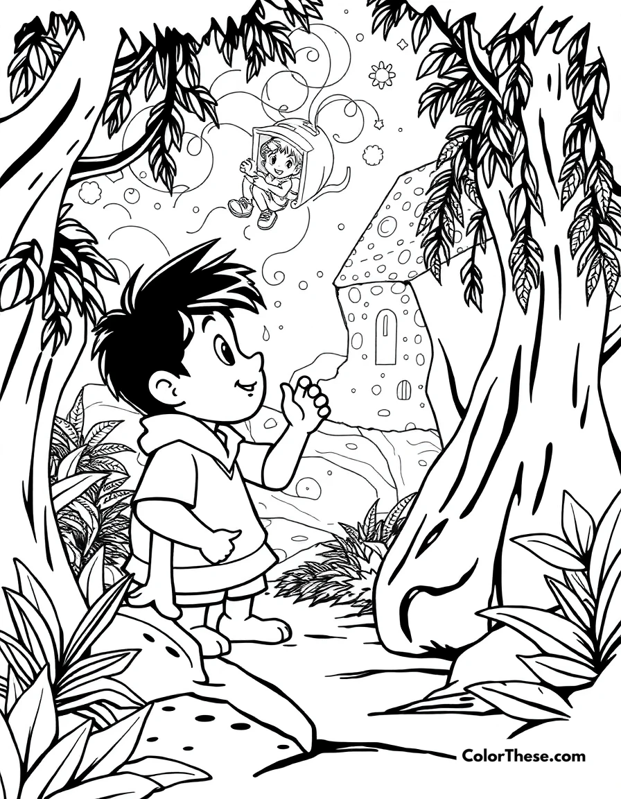 Free printable bruno and the visions coloring page for kids and adults. Bruno having a vision of the future in Encanto (Disney).