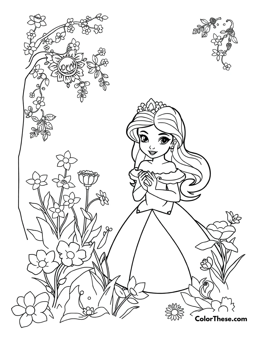 Free printable isabela's flower garden coloring page for kids and adults. Isabela creating a beautiful garden with her flower powers in Encanto (Disney).