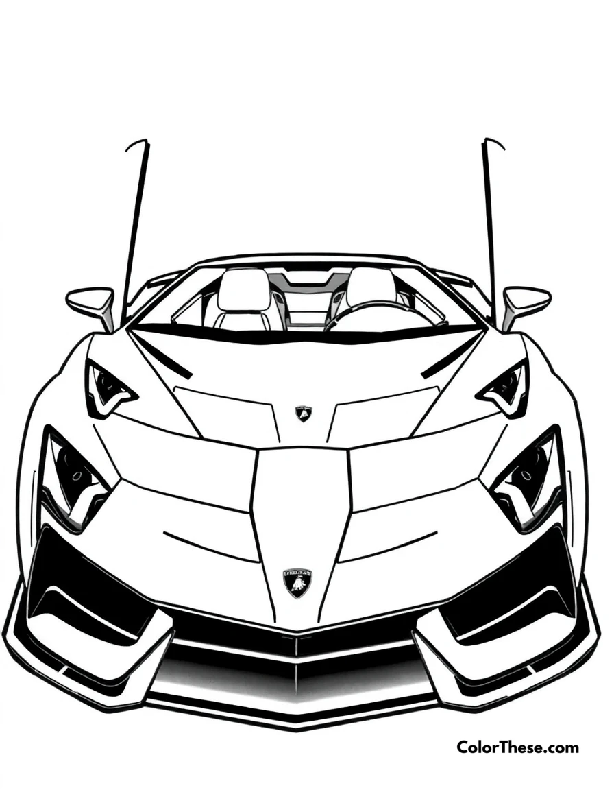 Free printable lamborghini centenario coloring page for kids and adults. A limited-edition Lamborghini Centenario in a striking pose.