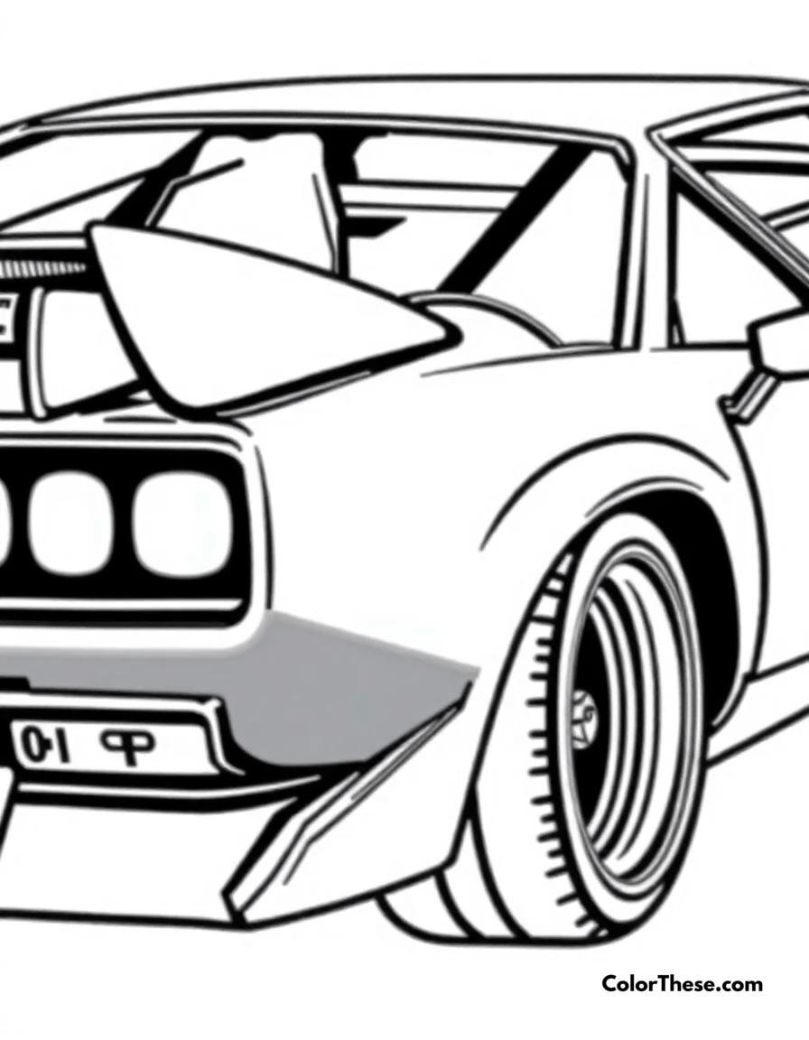 Free printable lamborghini countach coloring page for kids and adults. A classic Lamborghini Countach in a retro pose.