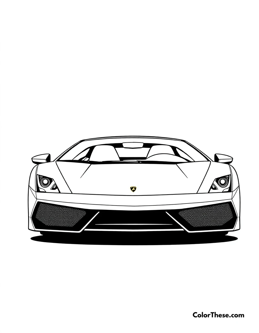 Free printable lamborghini gallardo coloring page for kids and adults. A stylish Lamborghini Gallardo in a sleek pose.