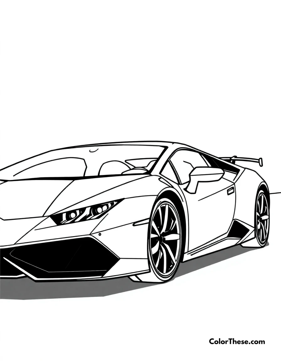 Free printable lamborghini huracán coloring page for kids and adults. A stylish Lamborghini Huracán ready to hit the road.