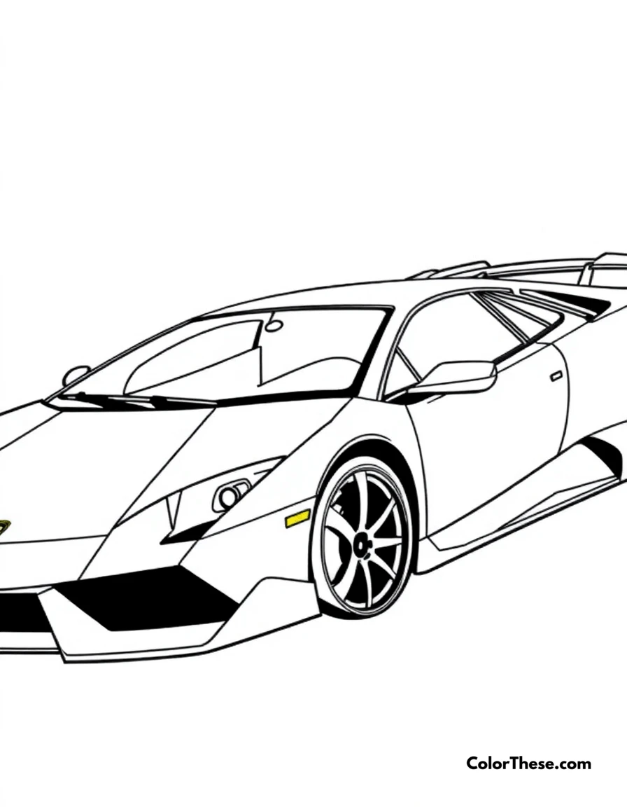 Free printable lamborghini murciélago coloring page for kids and adults. A sleek Lamborghini Murciélago in a dynamic pose.