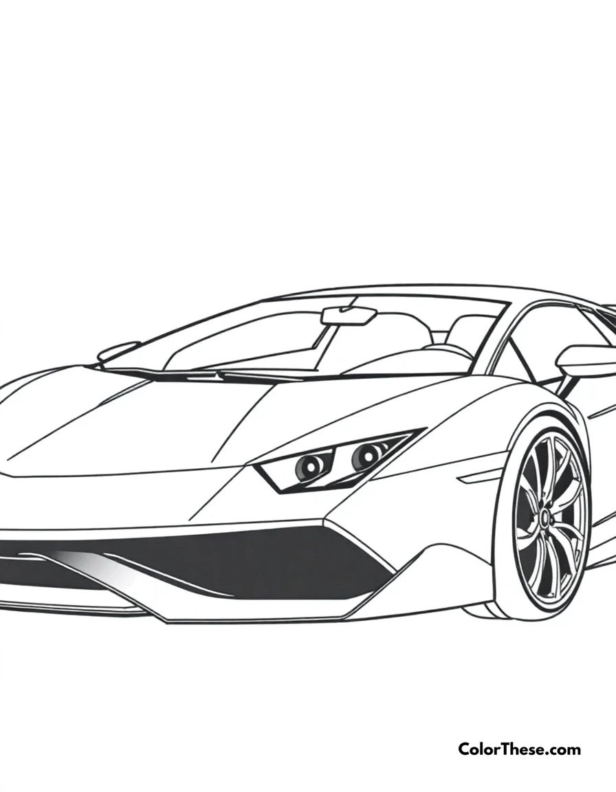 Free printable lamborghini sian coloring page for kids and adults. A hybrid Lamborghini Sian in a sleek pose.