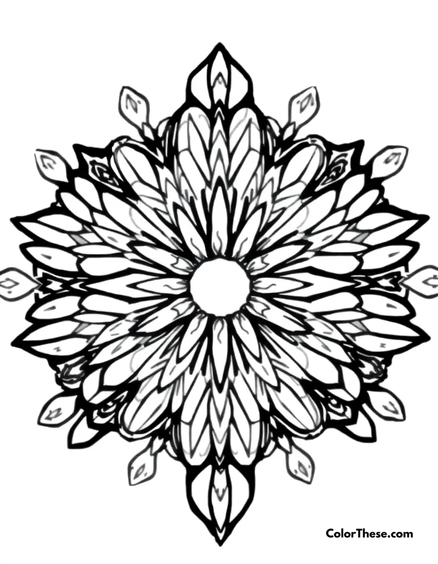 Free printable hawk mandala with wing patterns coloring page for kids and adults. A mandala featuring hawk-inspired wing patterns.