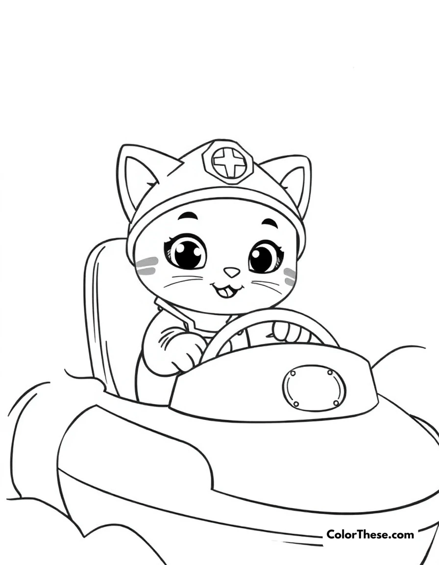 Free printable kwazii in the gups coloring page for kids and adults. Kwazii the Octonauts cat piloting a GUP vehicle.