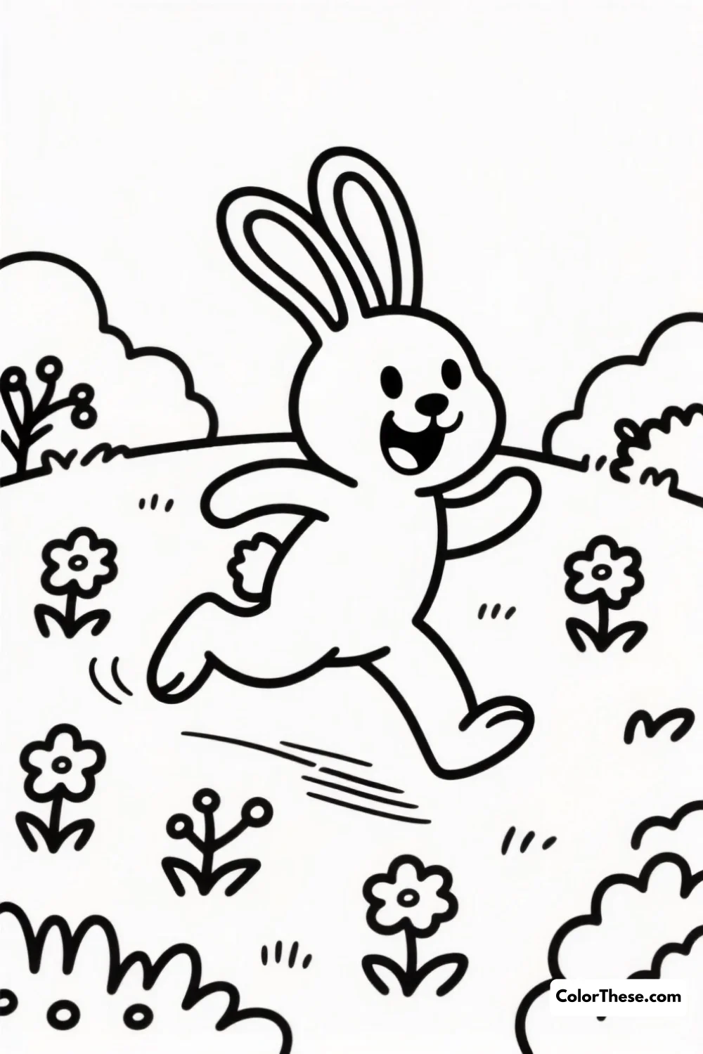 Bunny Hopping Through the Garden coloring page