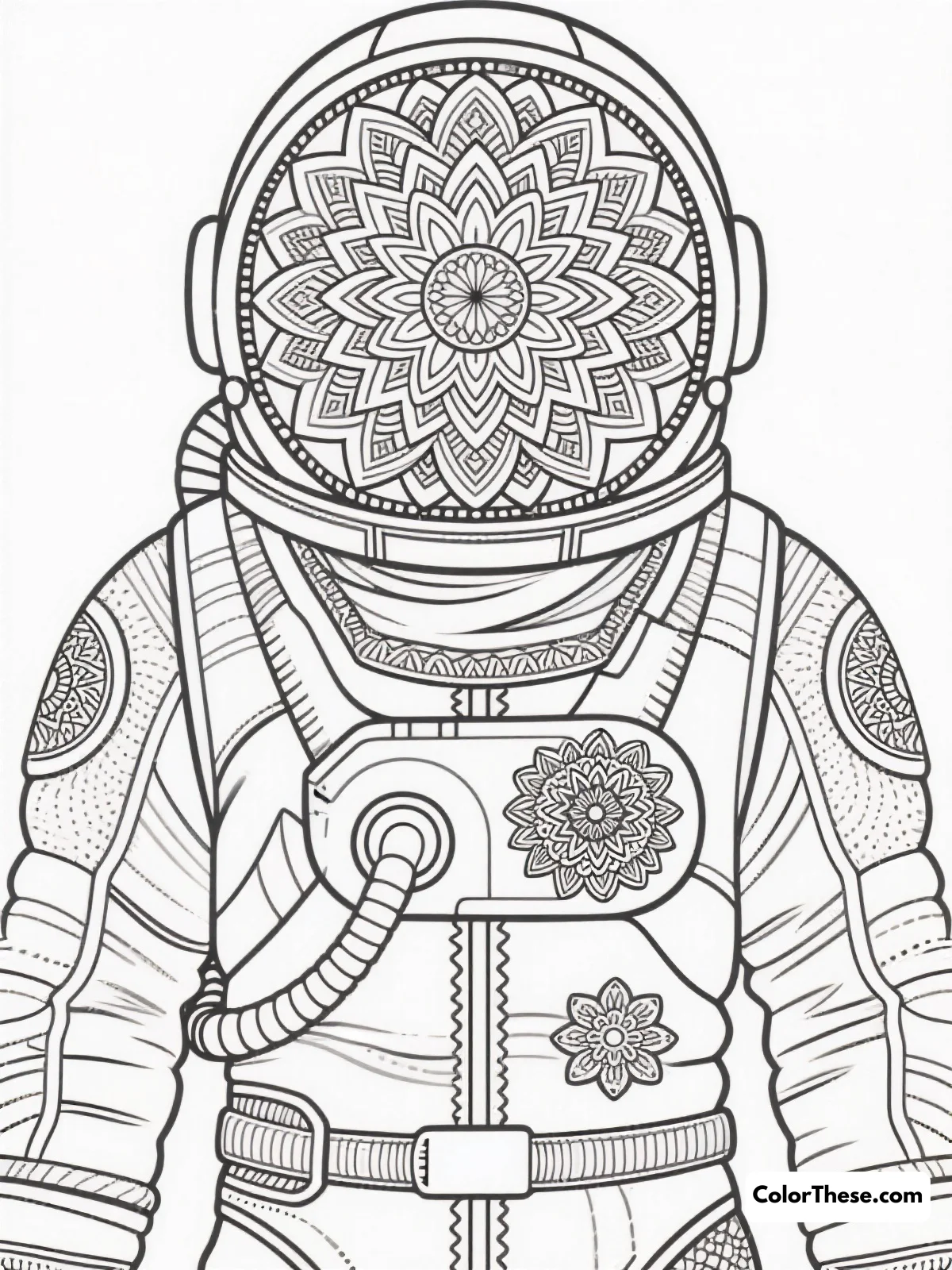 Free printable intricate spacesuit design coloring page for kids and adults. Download the free Intricate Spacesuit Design coloring page—an advanced printable PDF for adults who love detailed sci-fi art. Relax, color, and get inspired.