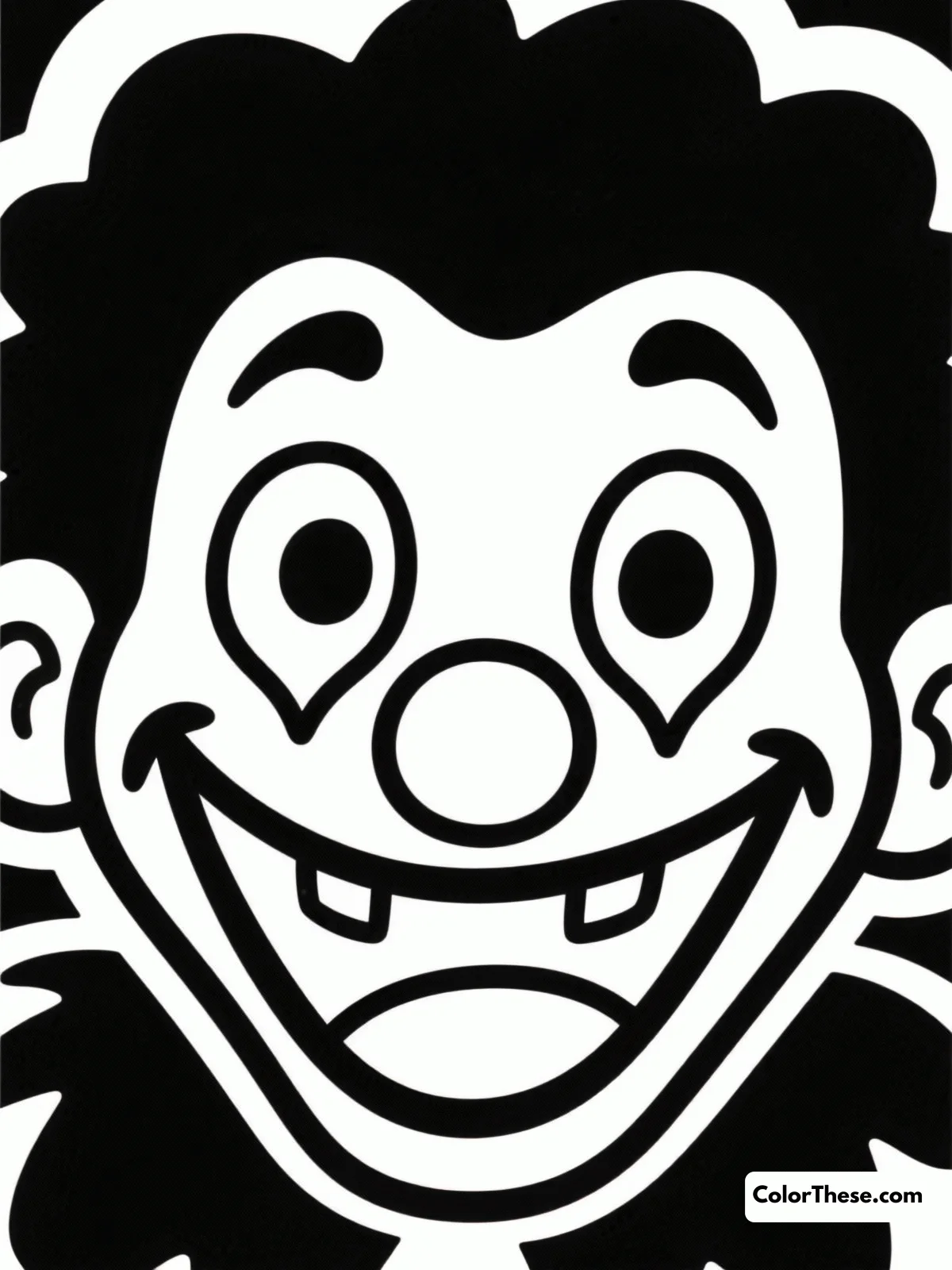 Free printable cartoon joker face coloring page for kids and adults. Download our free Cartoon Joker Face coloring page! Perfect for kids and adults, this printable PDF lets you color a classic cartoon Joker with your own twist.