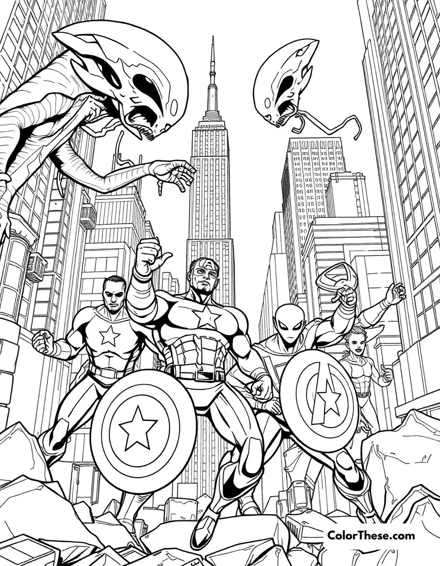 Battle of New York coloring page