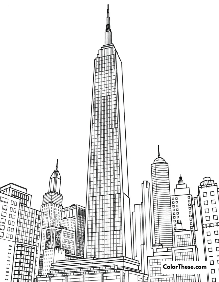 Avengers Tower coloring page