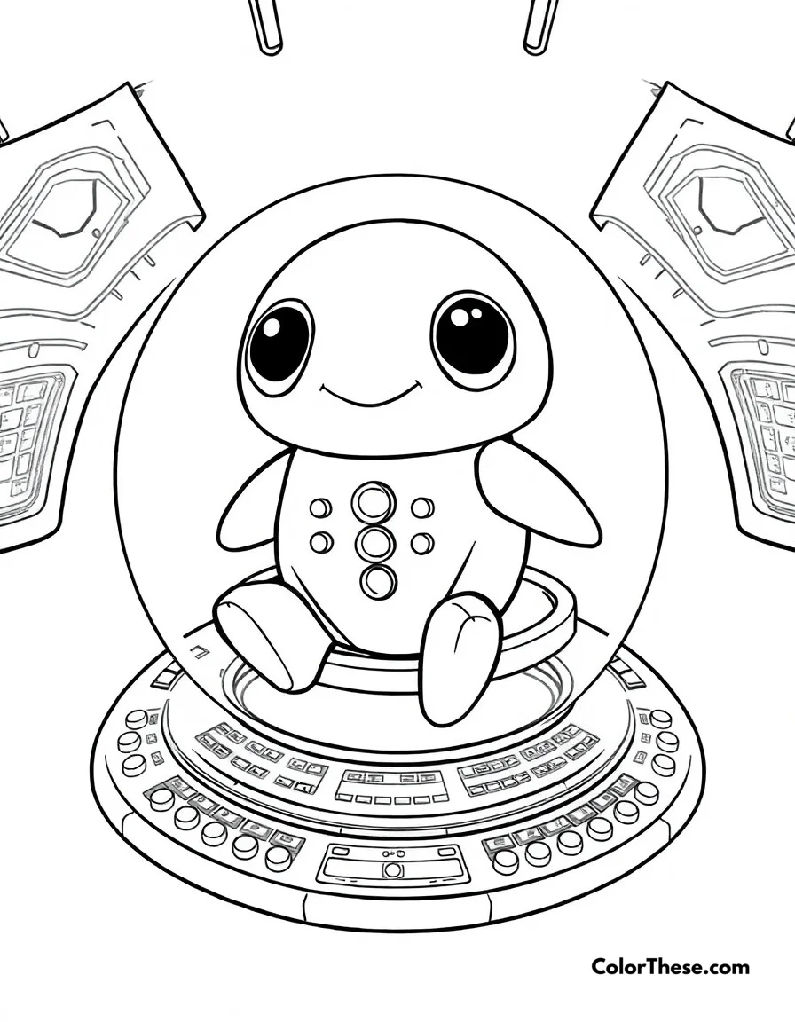 Hovering Pod coloring page