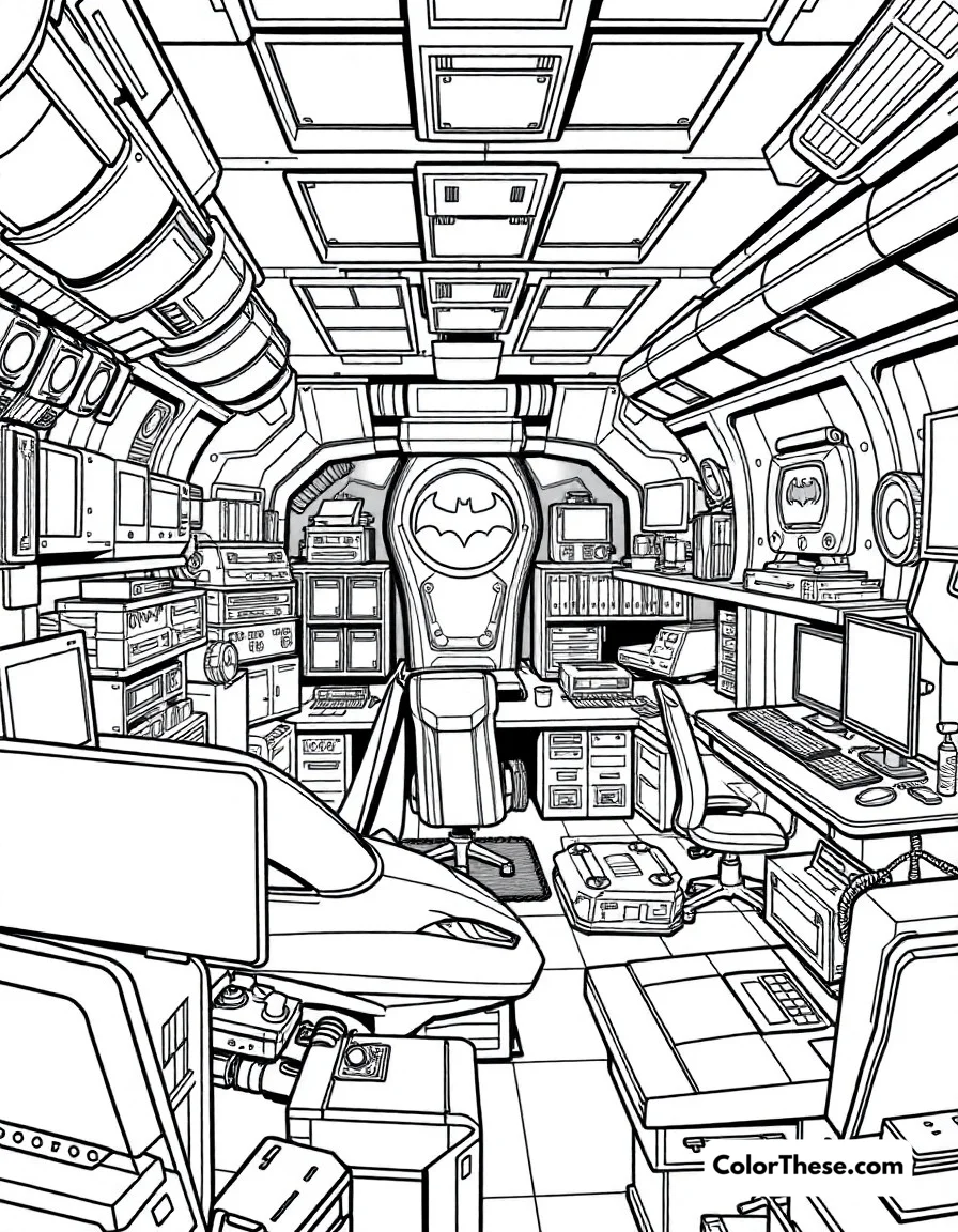 Batcave Headquarters coloring page