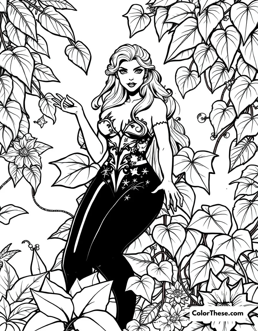 Poison Ivy's Garden coloring page