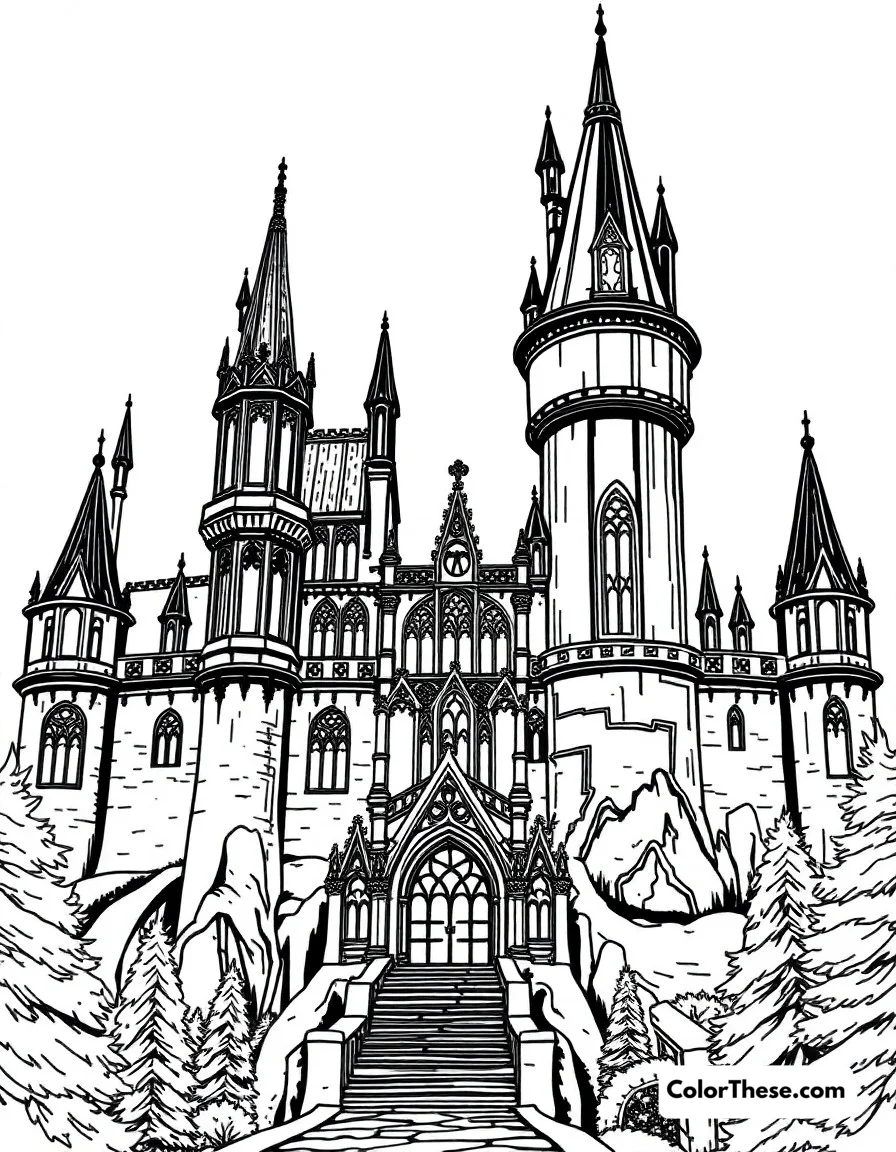 Castle Exterior coloring page