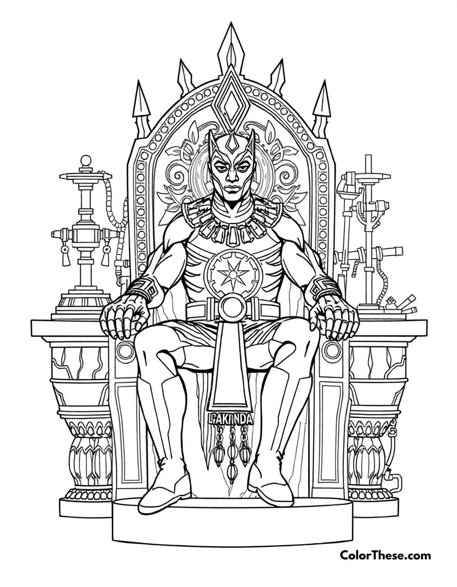 Wakanda Throne Room coloring page