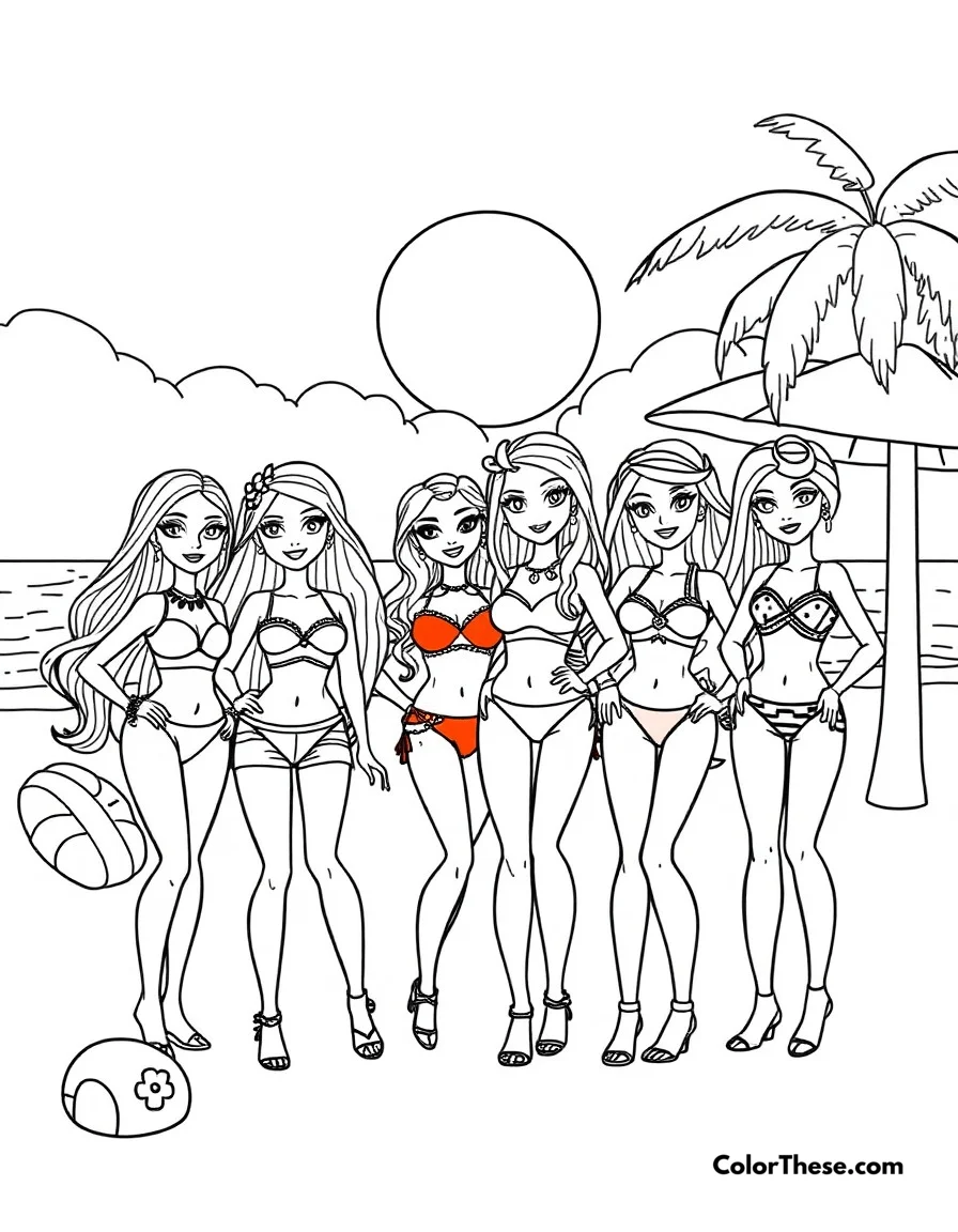 Bratz Beach Day coloring page