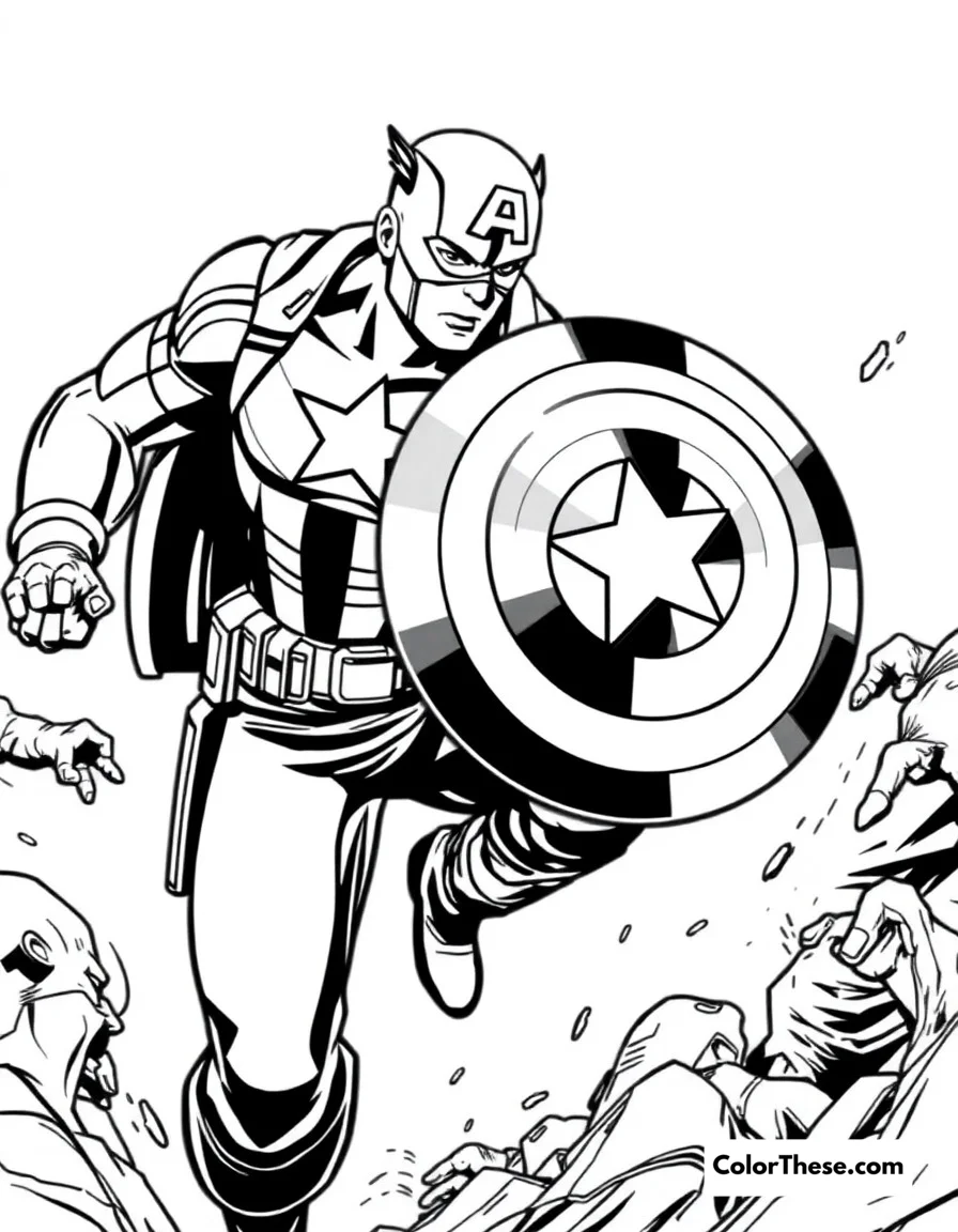 Captain America Shield Block coloring page