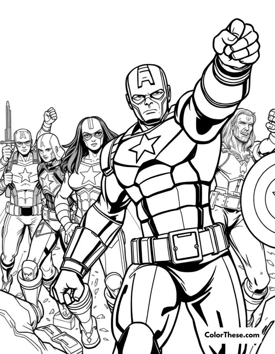 Captain America Avengers Leader coloring page