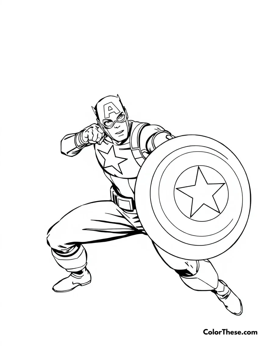 Captain America Shield Throw coloring page