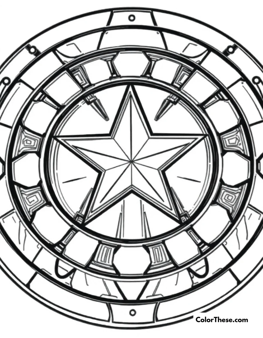 Captain America Shield Design coloring page