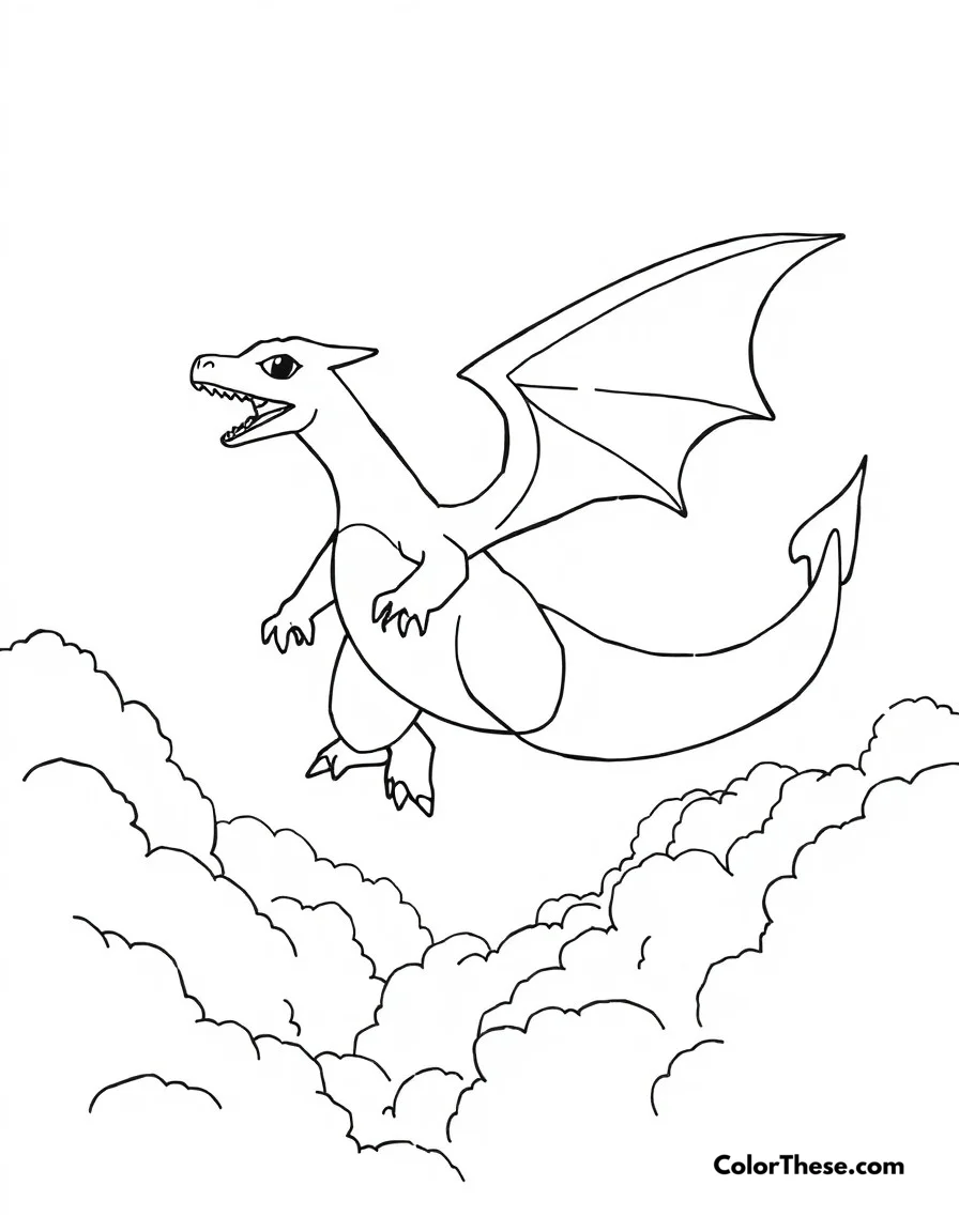 Charizard Flying High coloring page