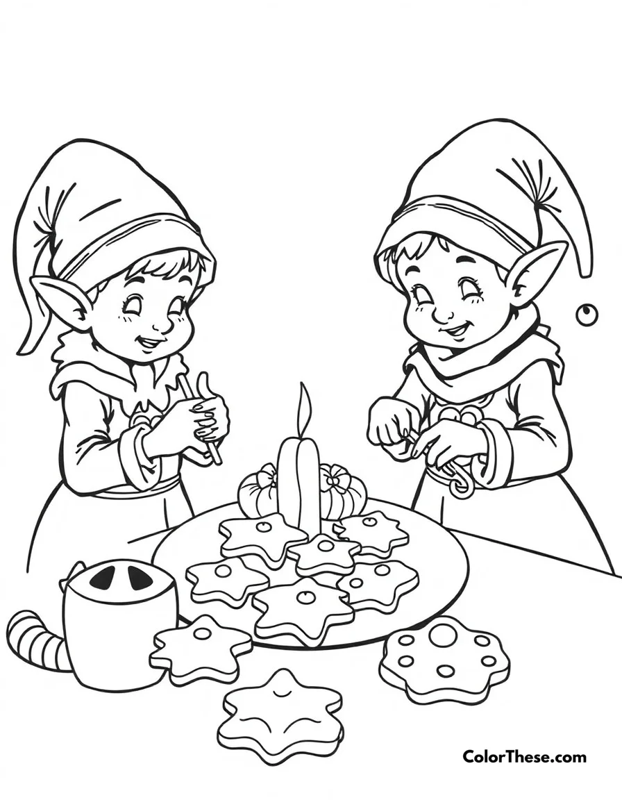Christmas Cookie Baking coloring page