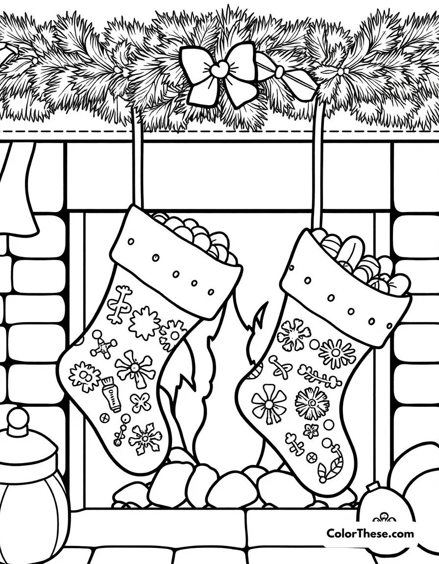Christmas Stocking Fun coloring page