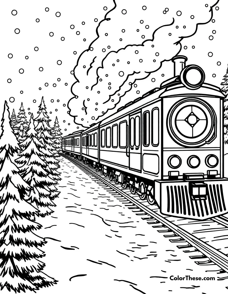 Christmas Polar Express coloring page