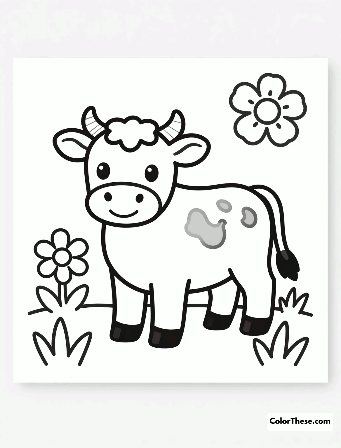 Free printable cute calf in a meadow coloring page for kids and adults. Download the Cute Calf in a Meadow coloring page! Perfect for kids, this free printable PDF features an adorable calf in a sunny field. Print and color today!