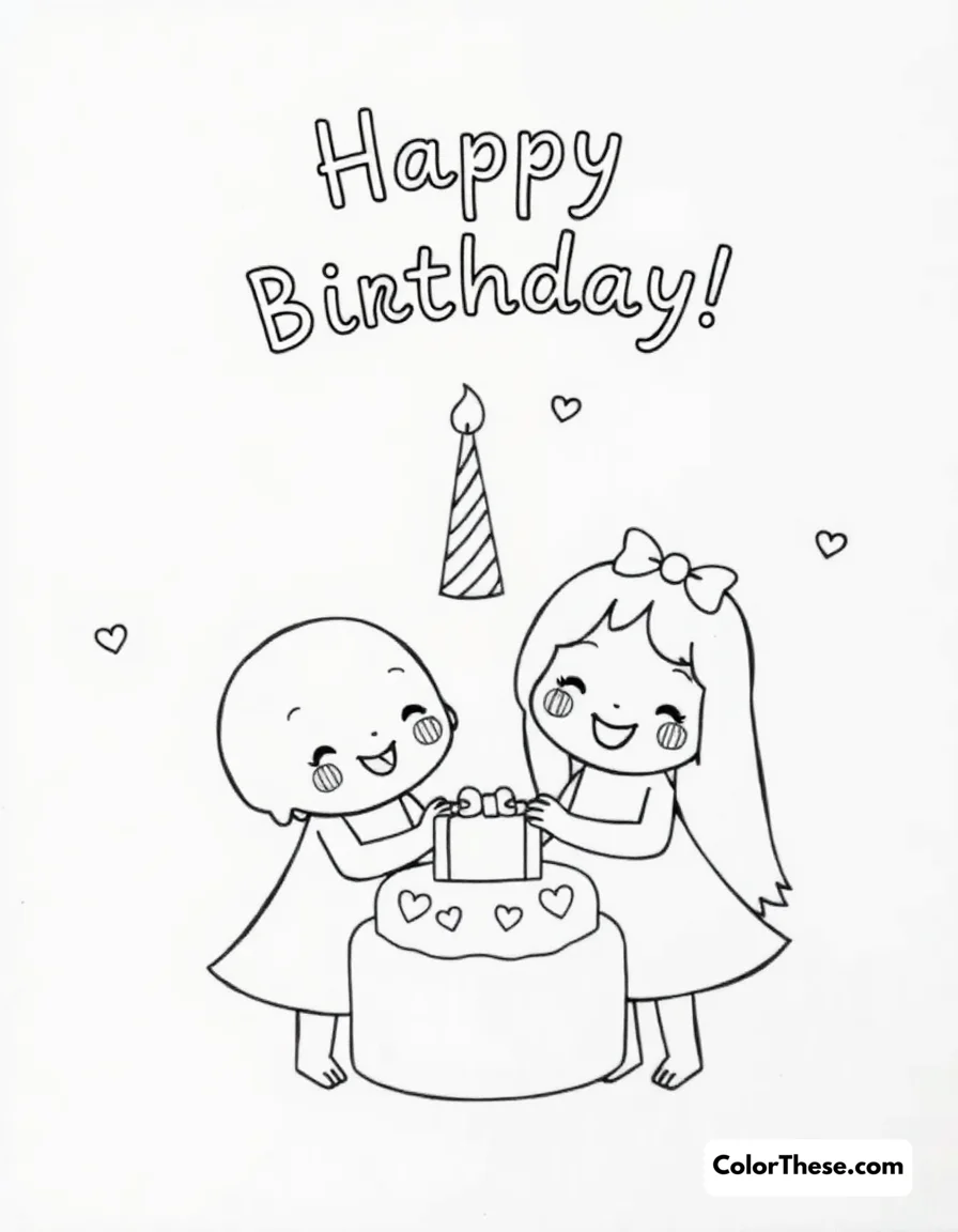 Birthday Buddies coloring page