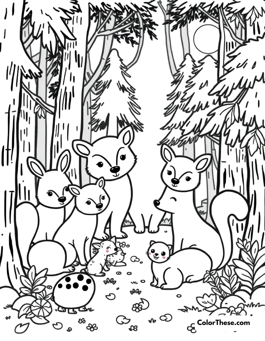 Forest Friends coloring page