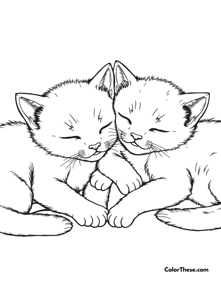 Sleepy Kitties coloring page