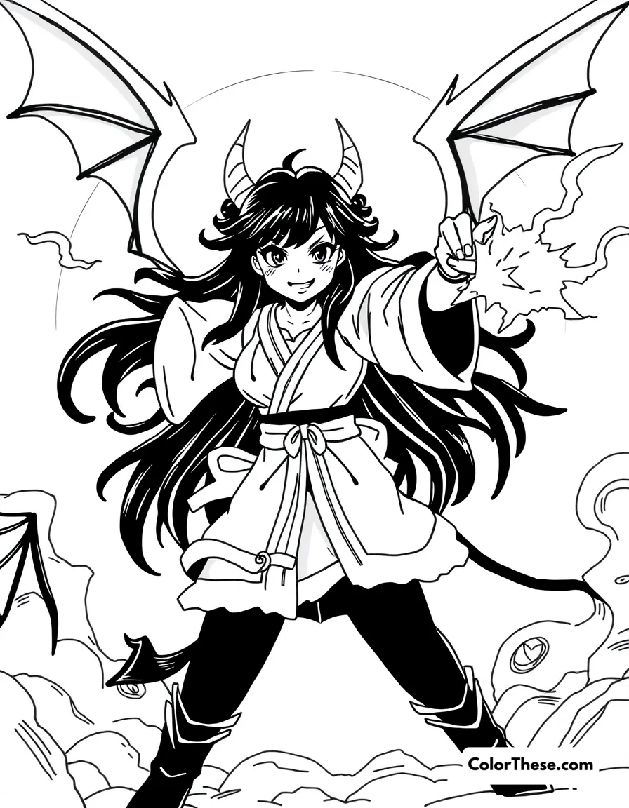 Nezuko Unleashed coloring page
