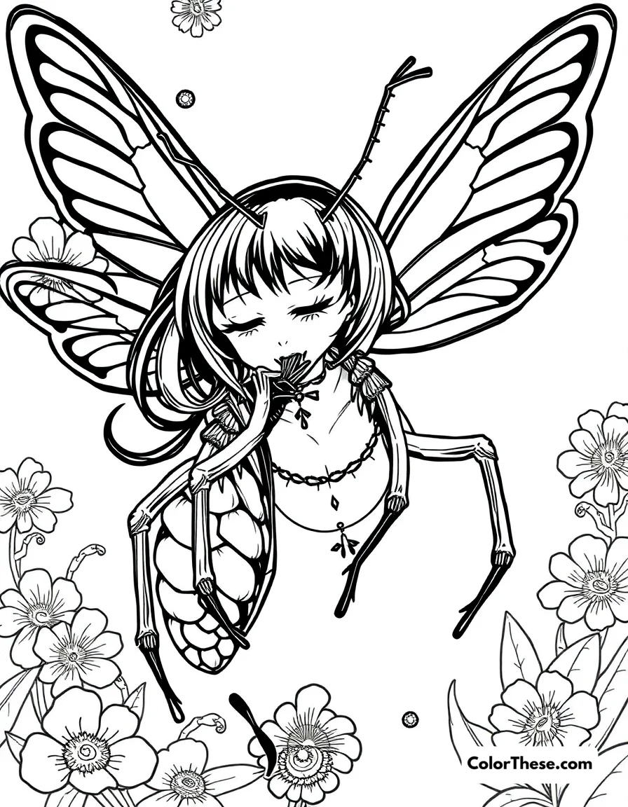 Shinobu's Insect Breathing coloring page