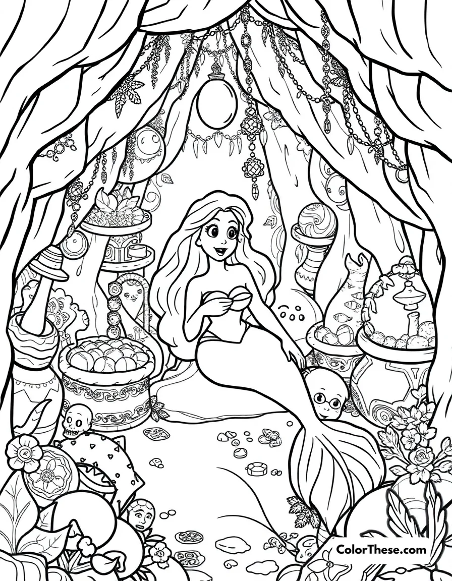 Ariel's Grotto coloring page