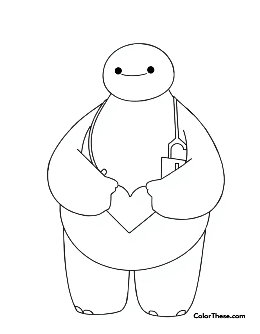 Baymax's Care coloring page