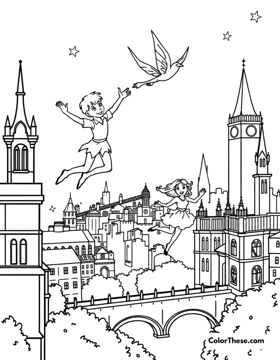 Peter Pan's Flight coloring page