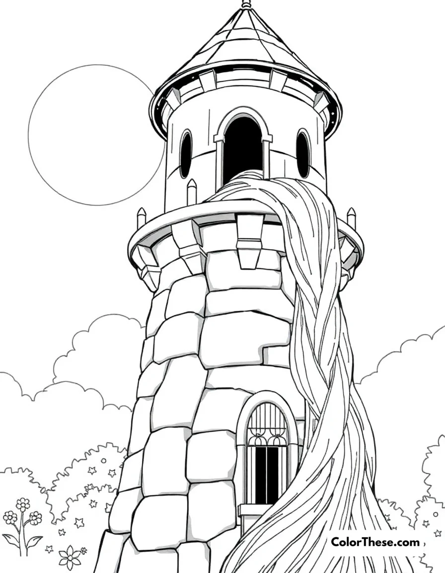 Rapunzel's Tower coloring page