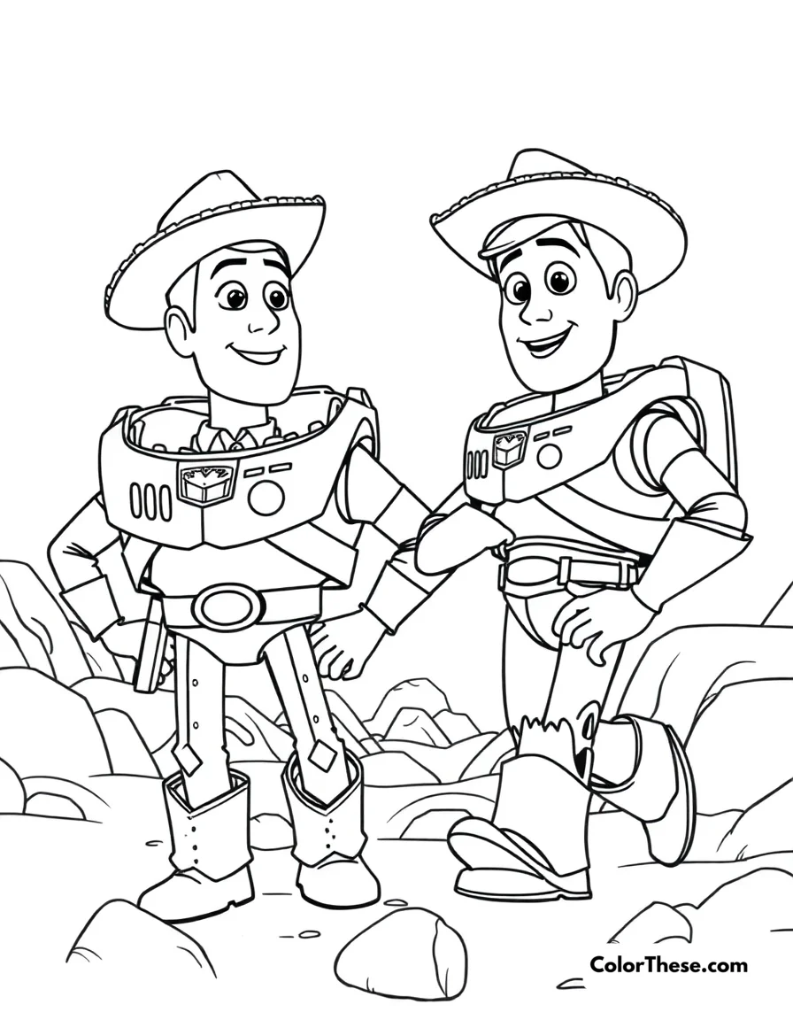Woody and Buzz's Adventure coloring page