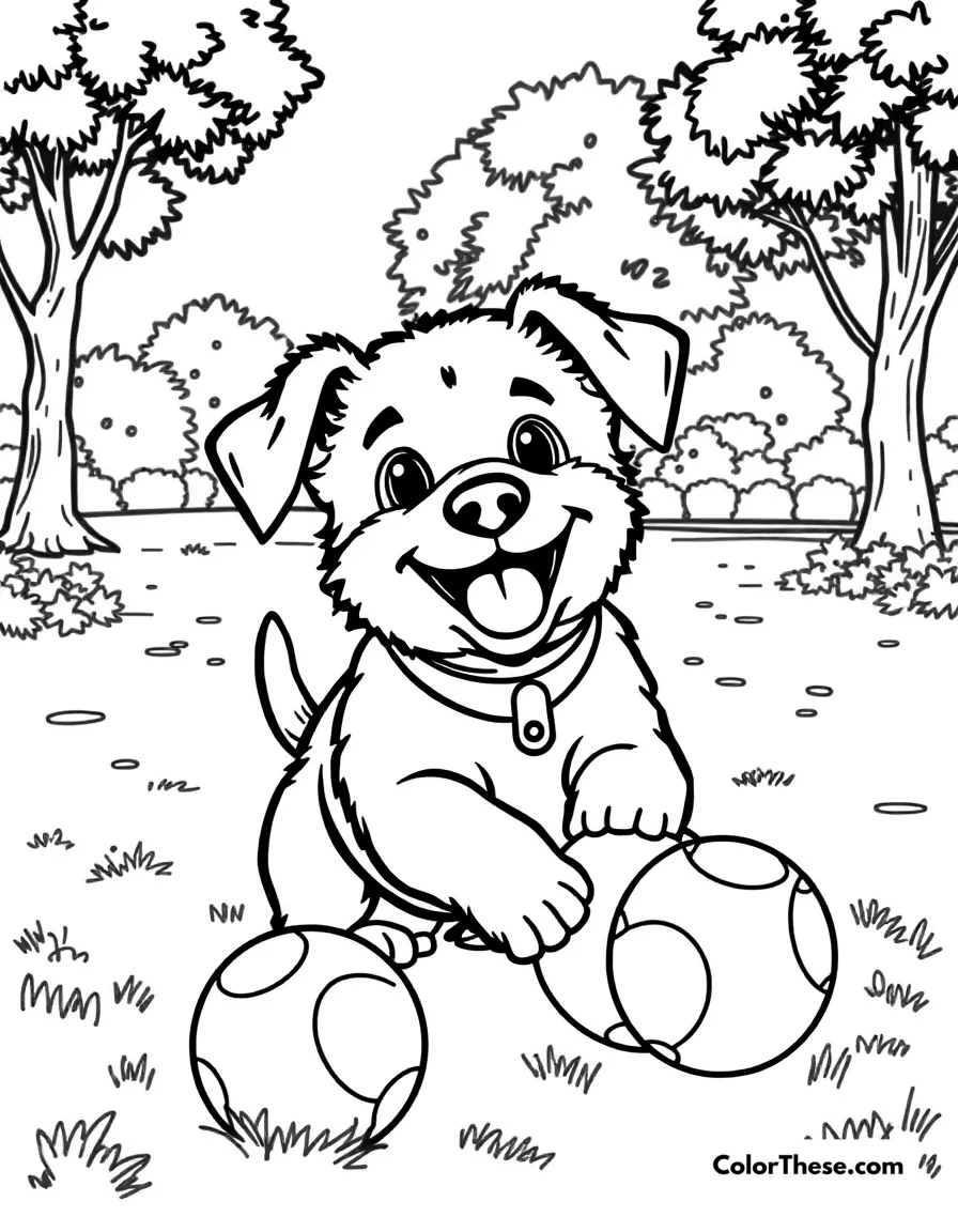 Playful Puppy coloring page