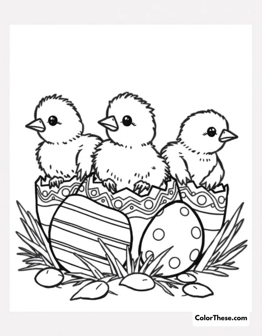 Easter Chicks coloring page
